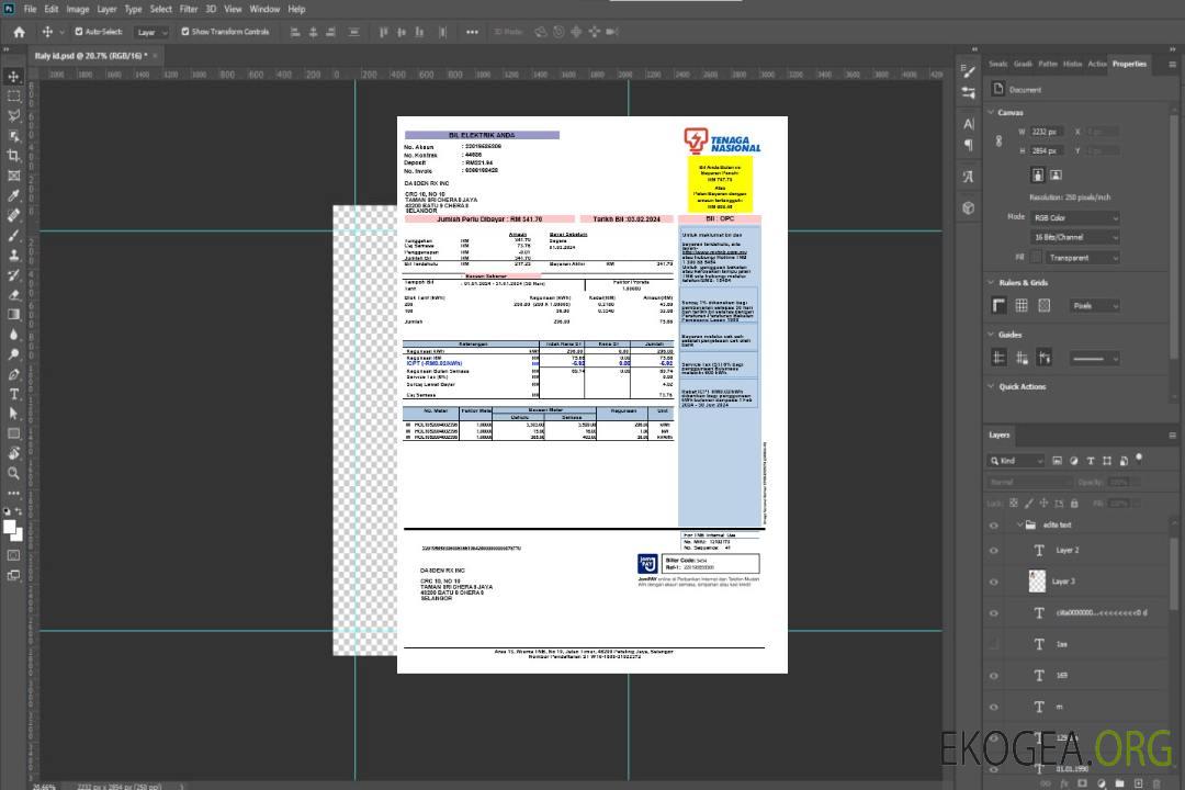 INDE TENAGA NASIONAL facture de services publics modèle Word et PDF template INDE TENAGA NASIONAL facture de services publics modèle Word et PDF template